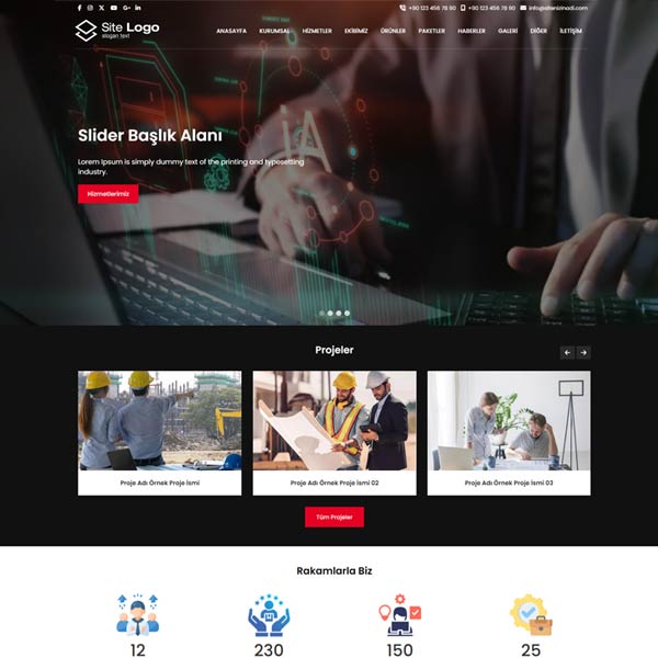 Hazır Kurumsal Web Site