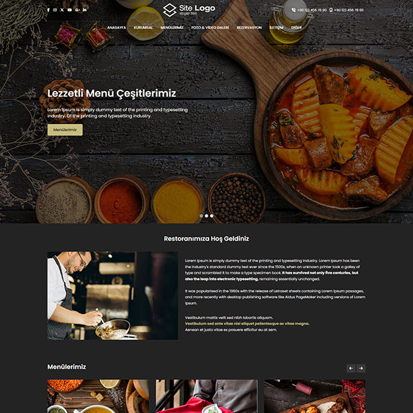 Restoran Hazır Web Sitesi