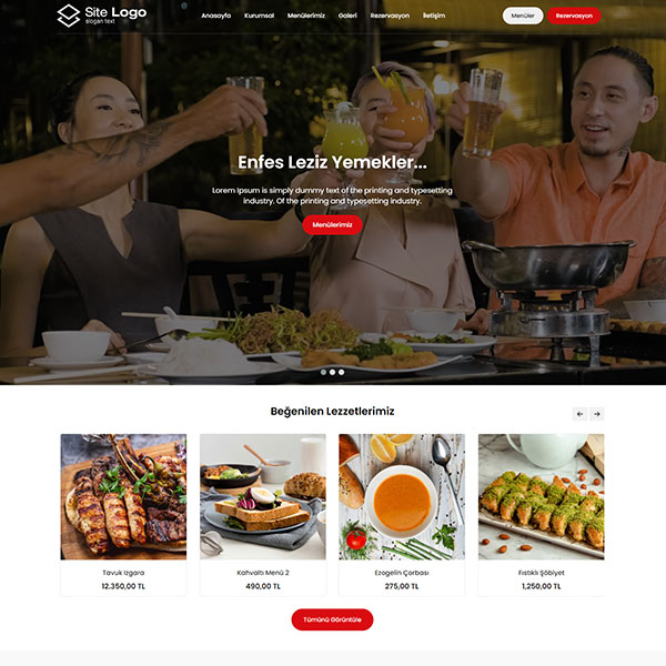 Restaurant & Lokanta Hazır Web Sitesi