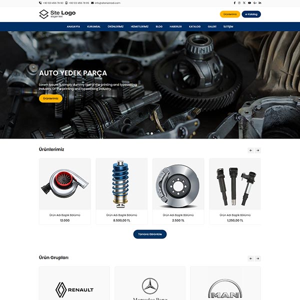 Otomotiv Yedek Parça Hazır Web Sitesi