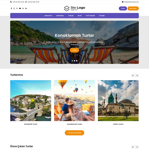 Tatil Tur Firması Hazır Web Sitesi